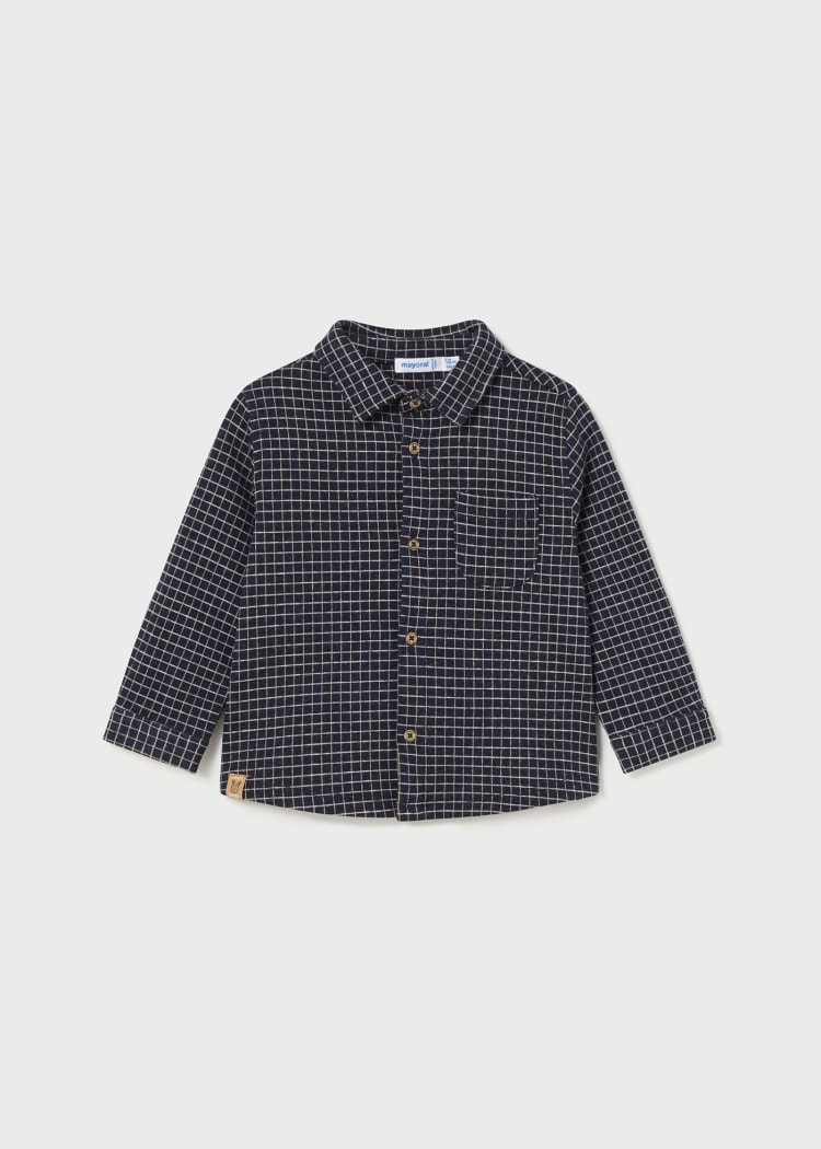 2186 Navy Jacquard Overshirt