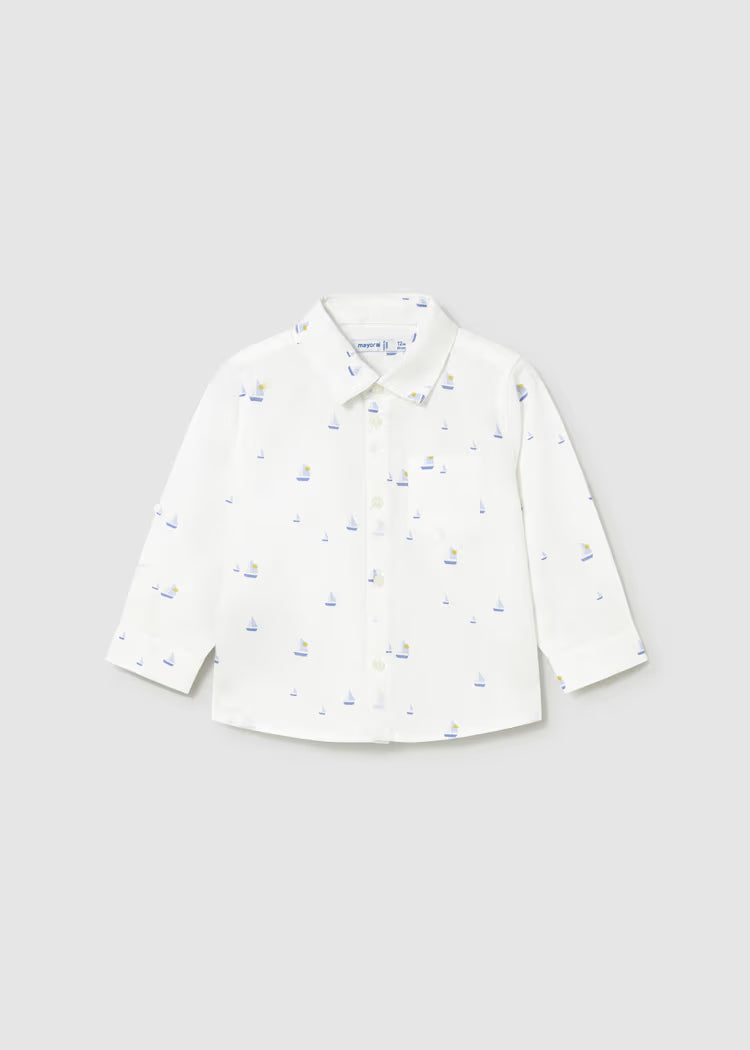 Boy Sailboat Linen Shirt