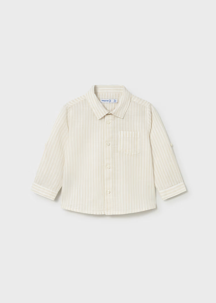 Sand White Stripe Linen Shirt