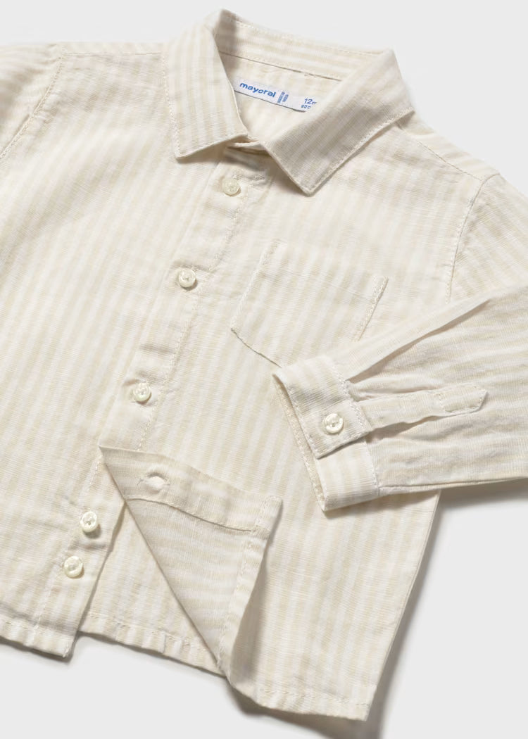 Sand White Stripe Linen Shirt
