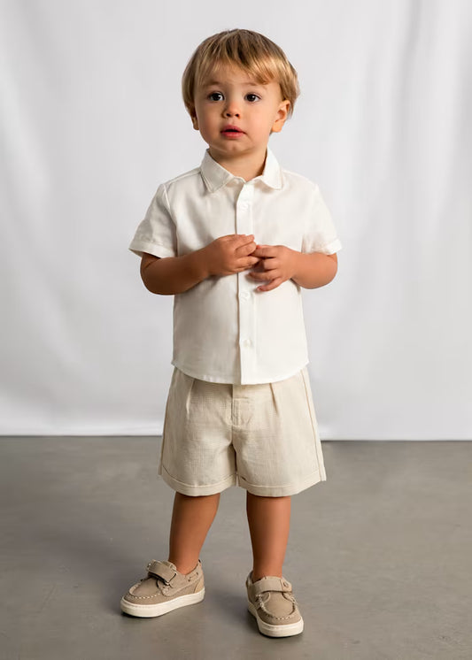 Cream Oat Linen Boy 2pc Set