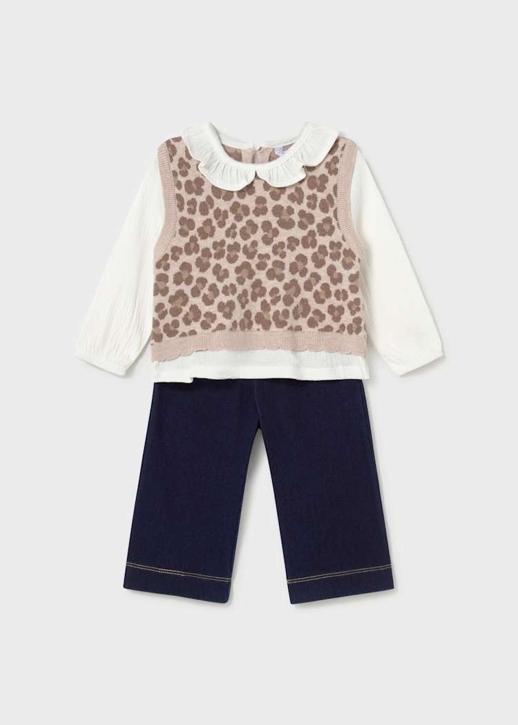 Cheetah Vest Top + Pants Set
