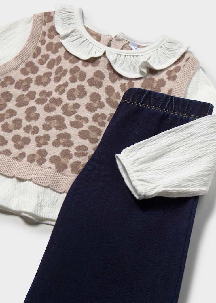 Cheetah Vest Top + Pants Set