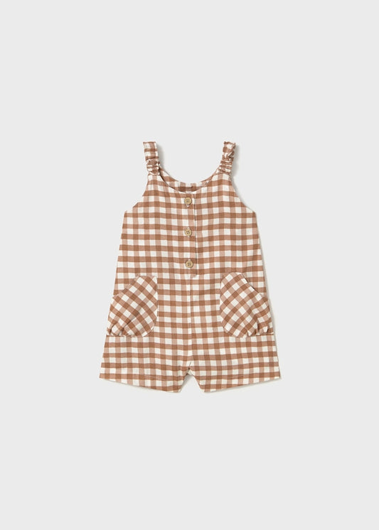 1836 Gingham Toffee Romper