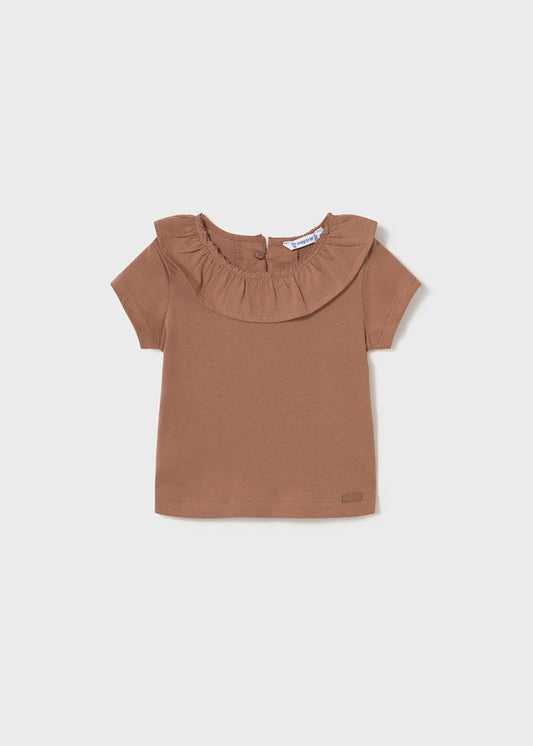 1045 Toffee Ruffled T-Shirt