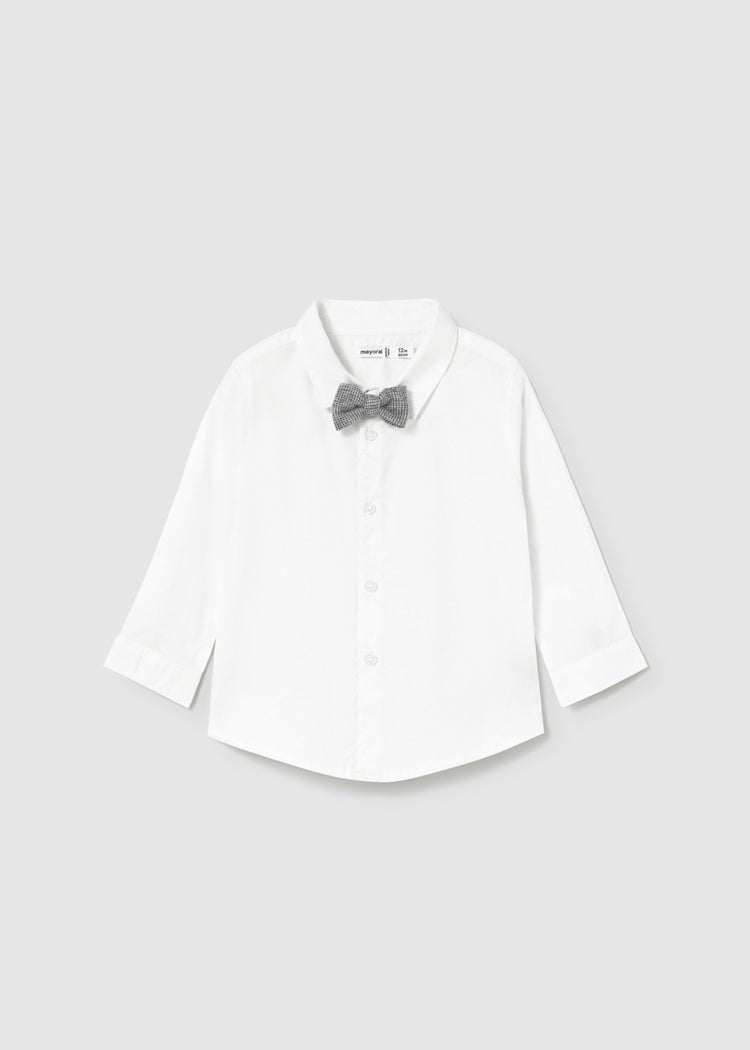 Ivory L/S Dress Shirt w/ Bow Tie