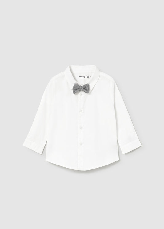 Ivory L/S Dress Shirt w/ Bow Tie