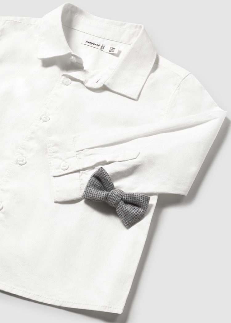 Ivory L/S Dress Shirt w/ Bow Tie