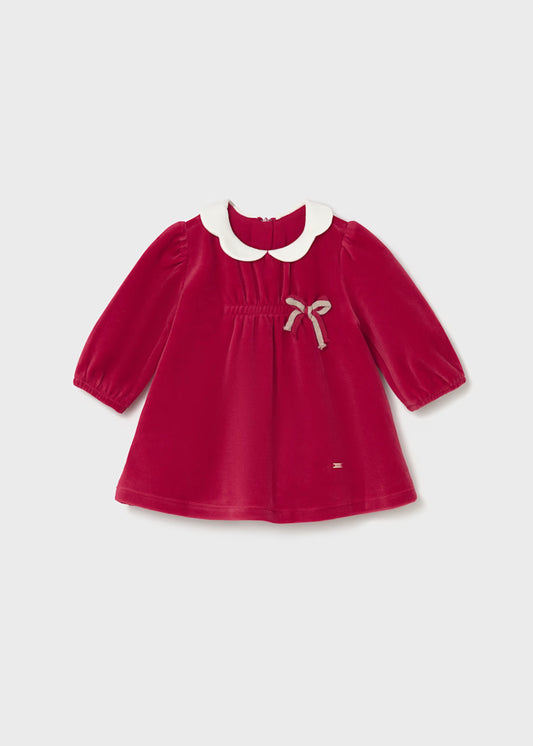 Velour Cherry Baby Dress