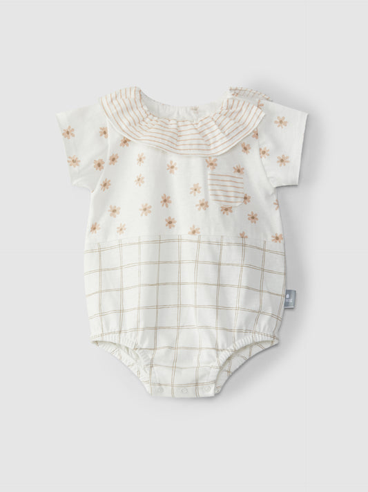 Beige Flower Stripe Bubble