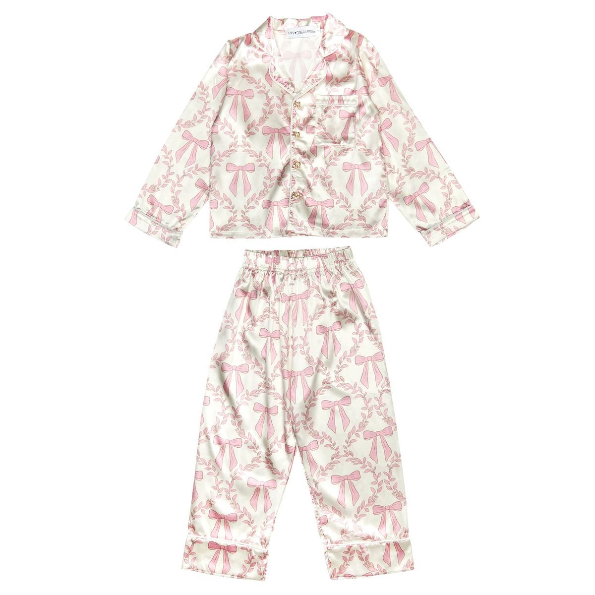 Mini Dreamers Bow Silky Set