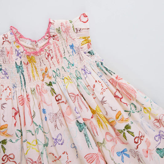 Watercolor Bows Dress 7-10