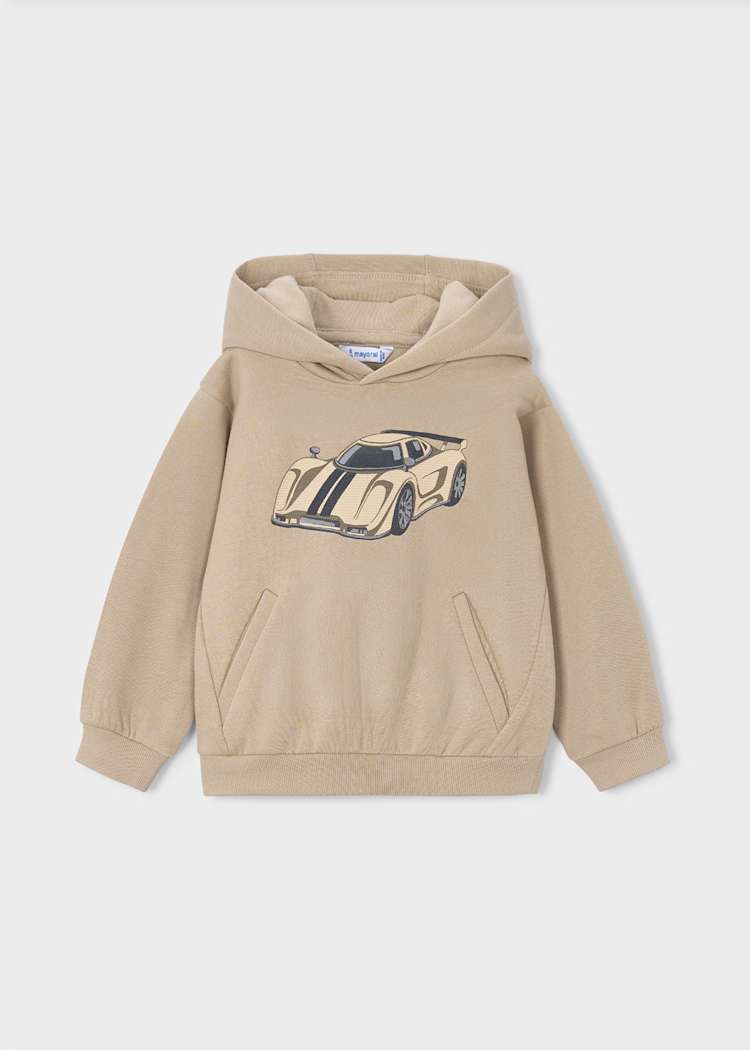 Tan Car Embossed Sweatshirt