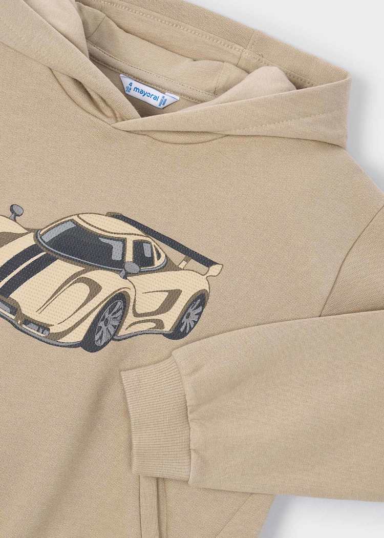 Tan Car Embossed Sweatshirt