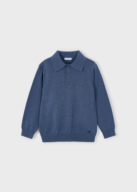 Knit Polo Shirt Steel Heather