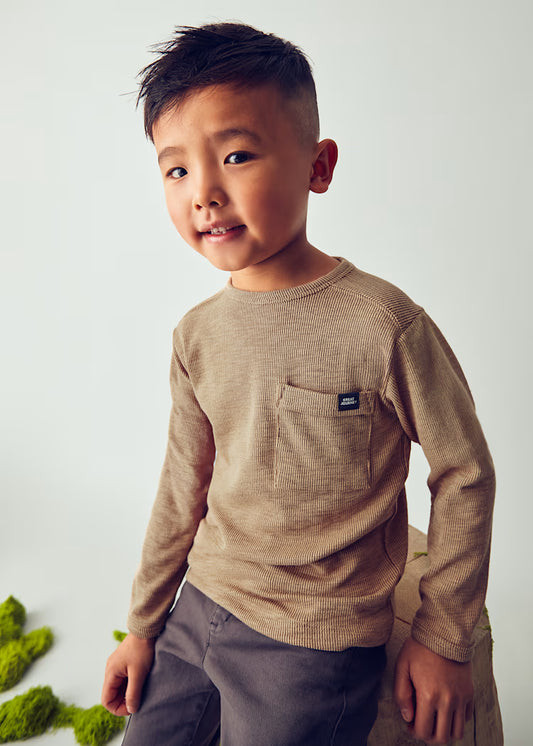 4082 Caramel LS W/Pocket Shirt