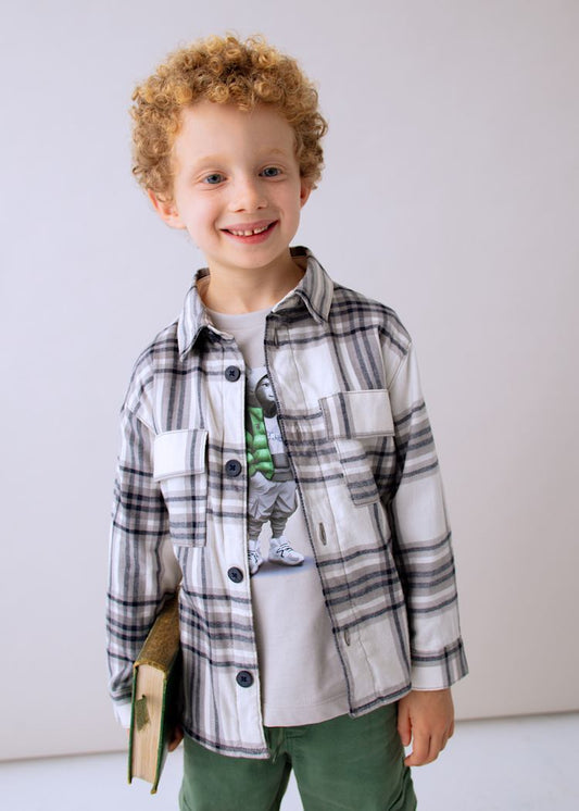 4123 Grey Checkered Overshirt