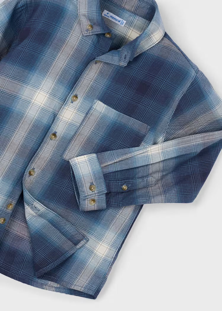 Navy Grey Plaid Shirt