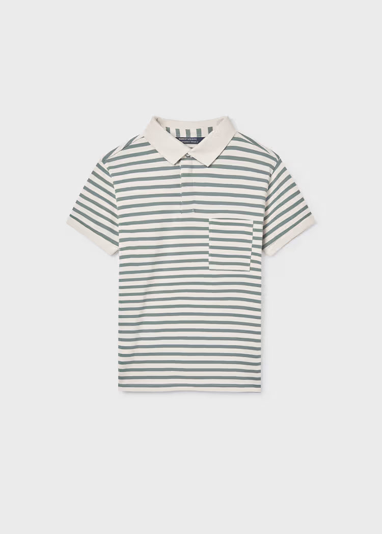 Bay Leaf Beige Stripe Polo
