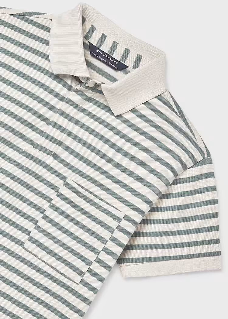 Bay Leaf Beige Stripe Polo