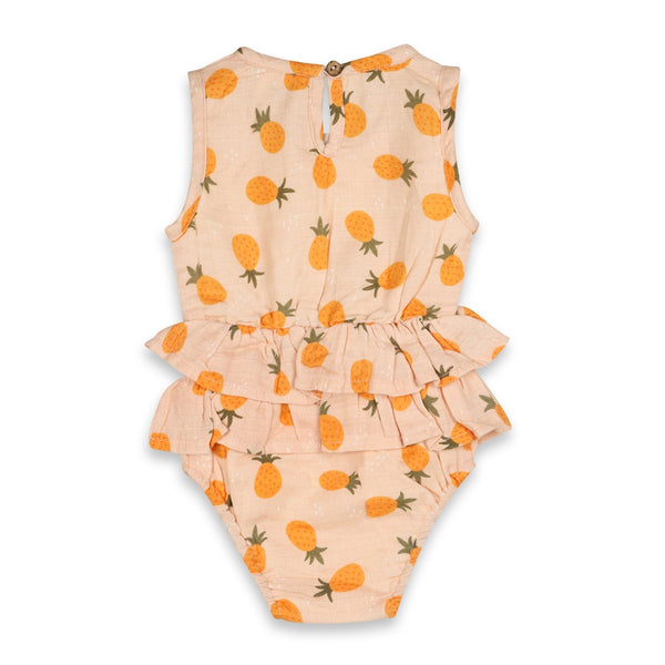 Pineapple Ruffle Short Romper