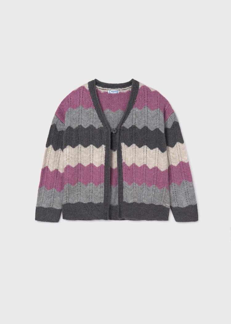 7314 Mauve Zigzag Cardigan