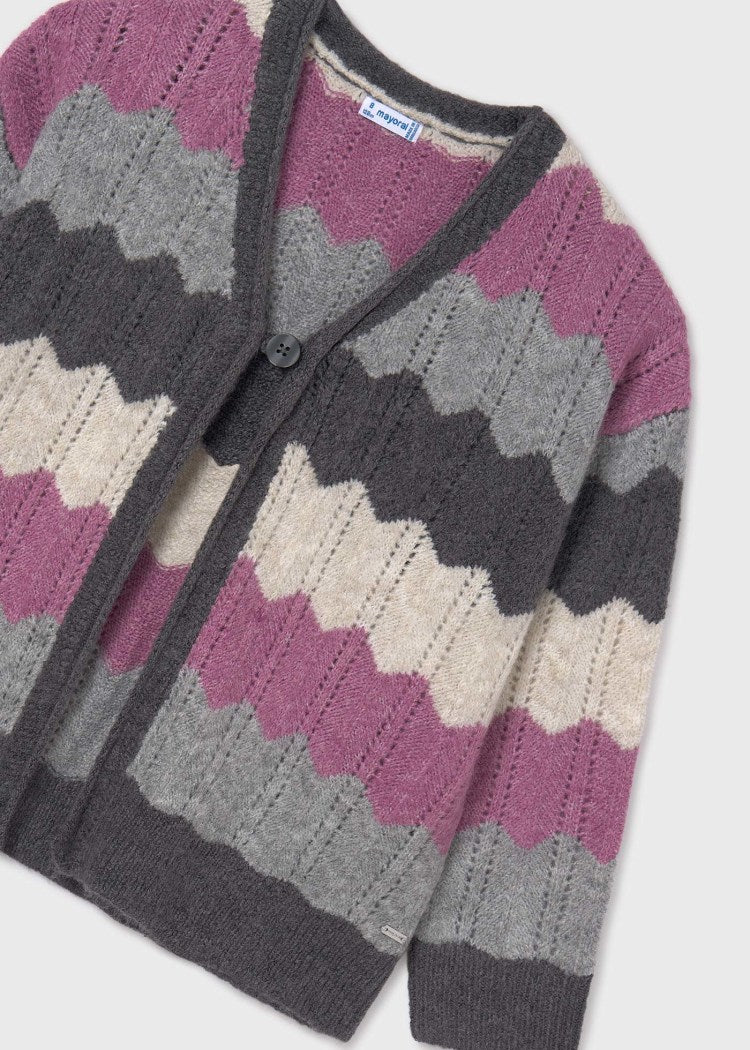 7314 Mauve Zigzag Cardigan