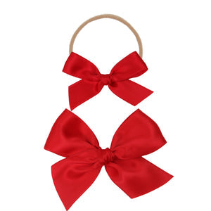 Satin Bow Cherry Headband Small