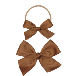 Satin Bow Chocolate Headband Small