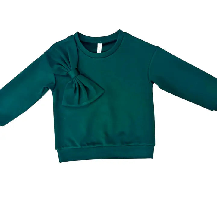 Hunter Green Sweatshirt with Bow