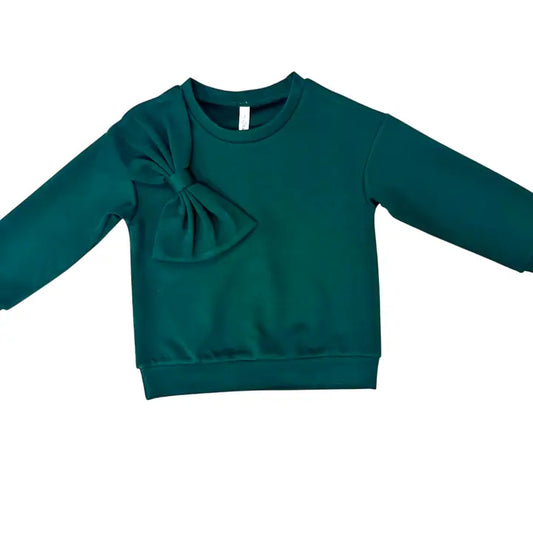 Hunter Green Sweatshirt with Bow
