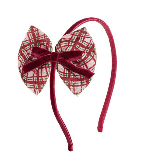 Christmas Plaid Layered Bow Headband