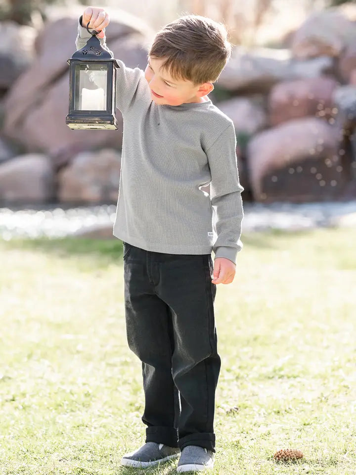 Black Wash Straight Jeans