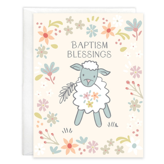 Religious Greeting Card Little Lambs