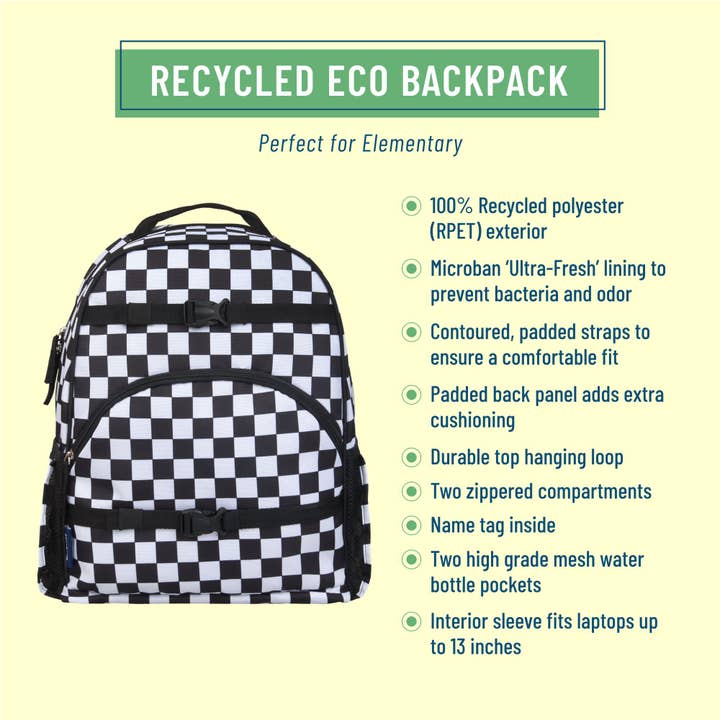 Black and White Checkered Backpack