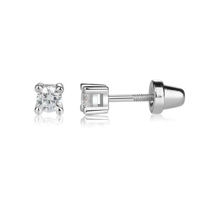 Sterling Silver clear stud