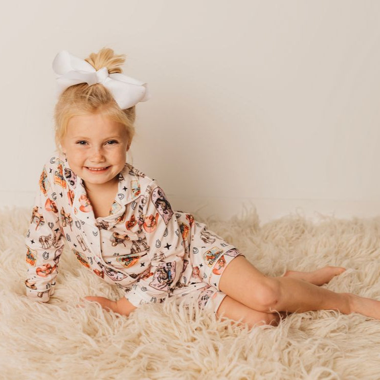 Pink Vintage Cowgirl Girls Pjs
