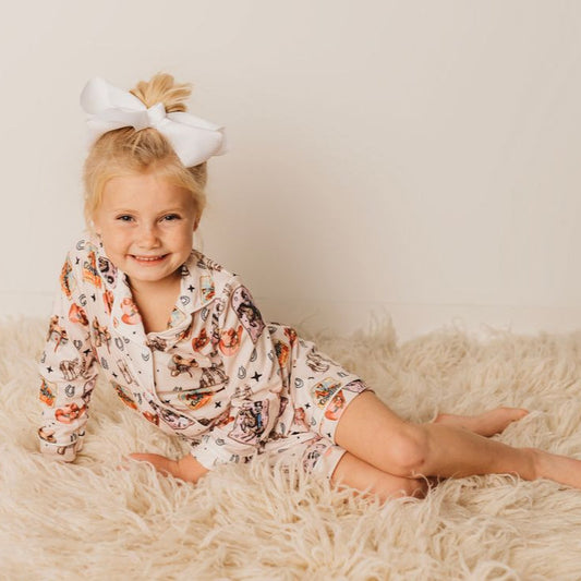 Pink Vintage Cowgirl Girls Pjs