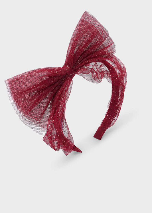 Red Tulle Headband Bow