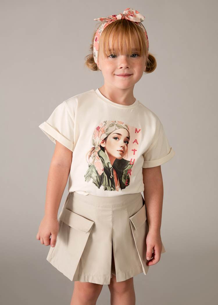 Girl Sand Cargo Skort