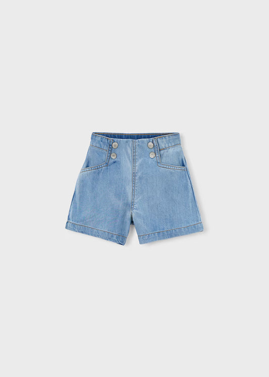 Light Denim Short with Side Snap