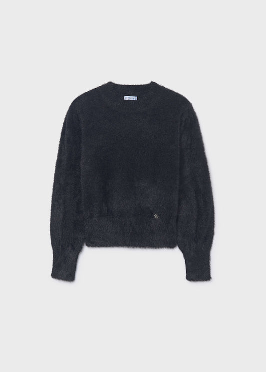 Black Faux Fur Sweater