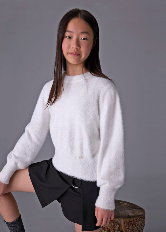 Ecru Faux Fur Sweater