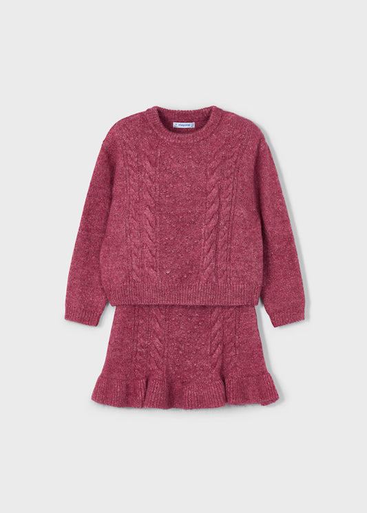 4934 Cherry Mix Sweater Skirt Set