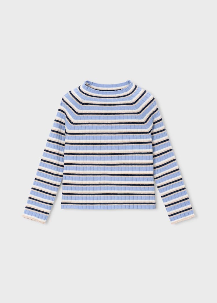 Sky Striped Mockneck Sweater