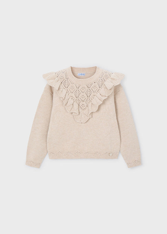 Sesame Openwork Knit Sweater