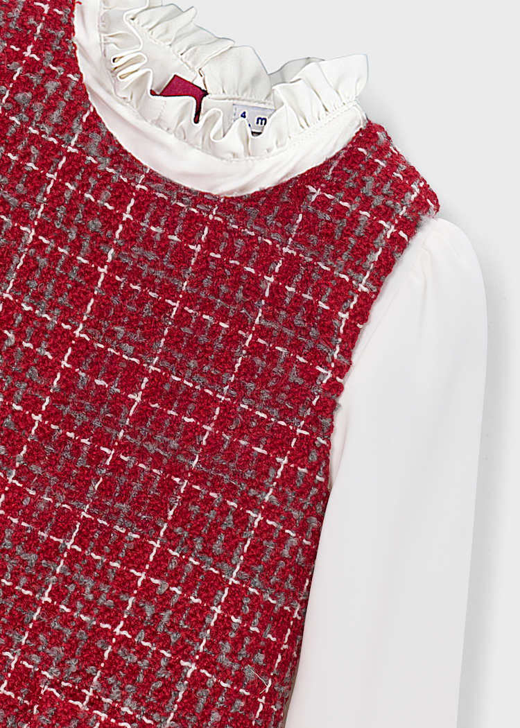 Red Pinafore Dress