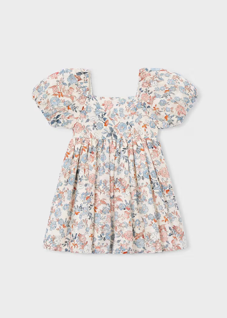 Floral Salmon and Blue Dress