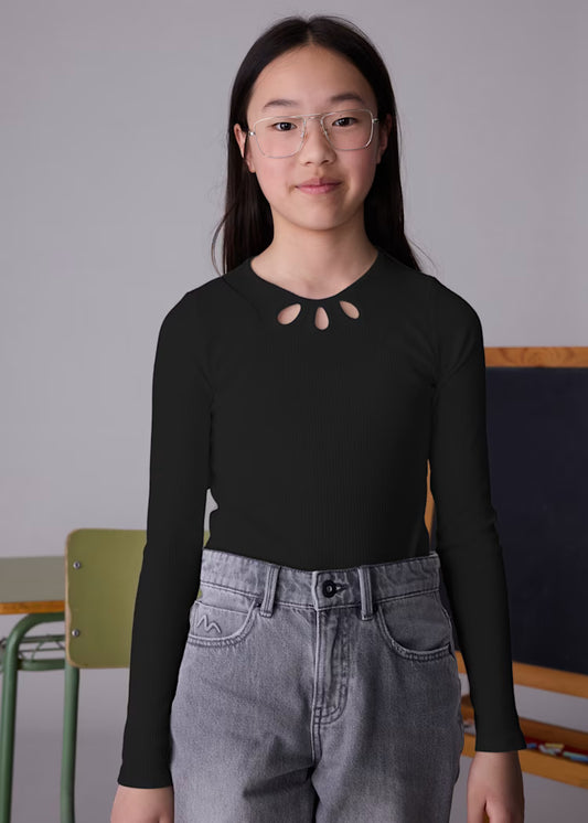 Rib Knit Top Black