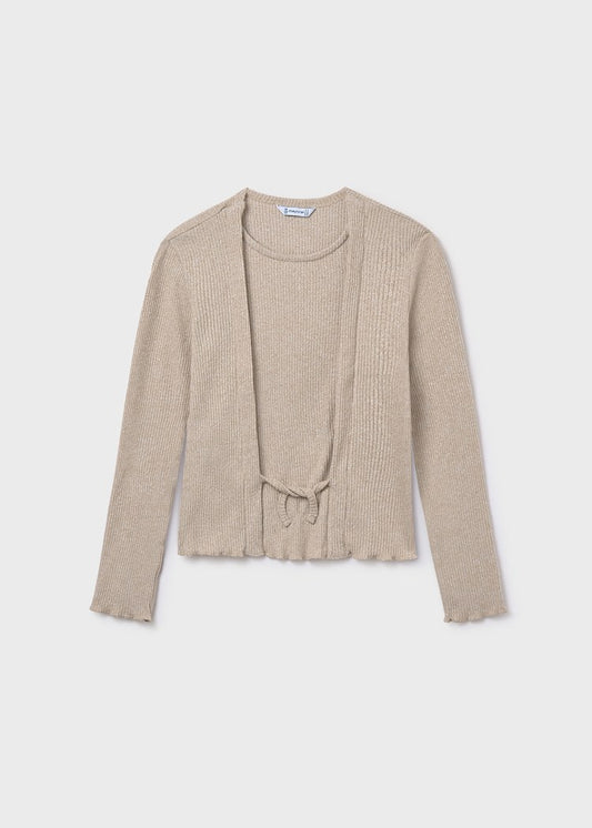 Sesame Heather Rib Knit Top